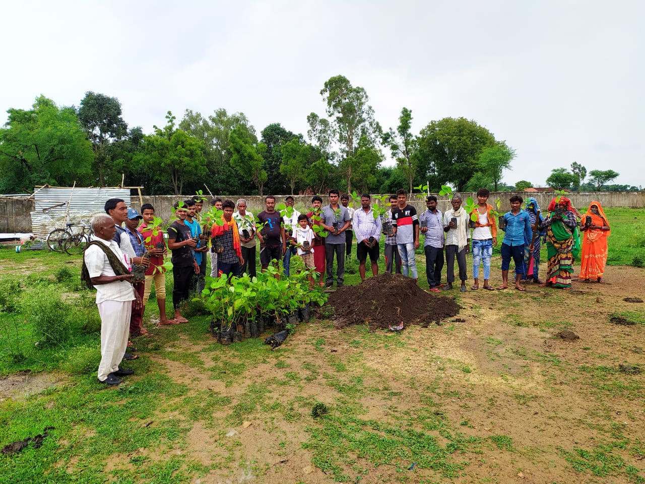 हेल्प सेल्फ ग्रुप, *पर्यावरण  प्रहरी* यो के  द्वारा किया गया व्यापक वृक्षा रोपण   उलही कला में किया गया