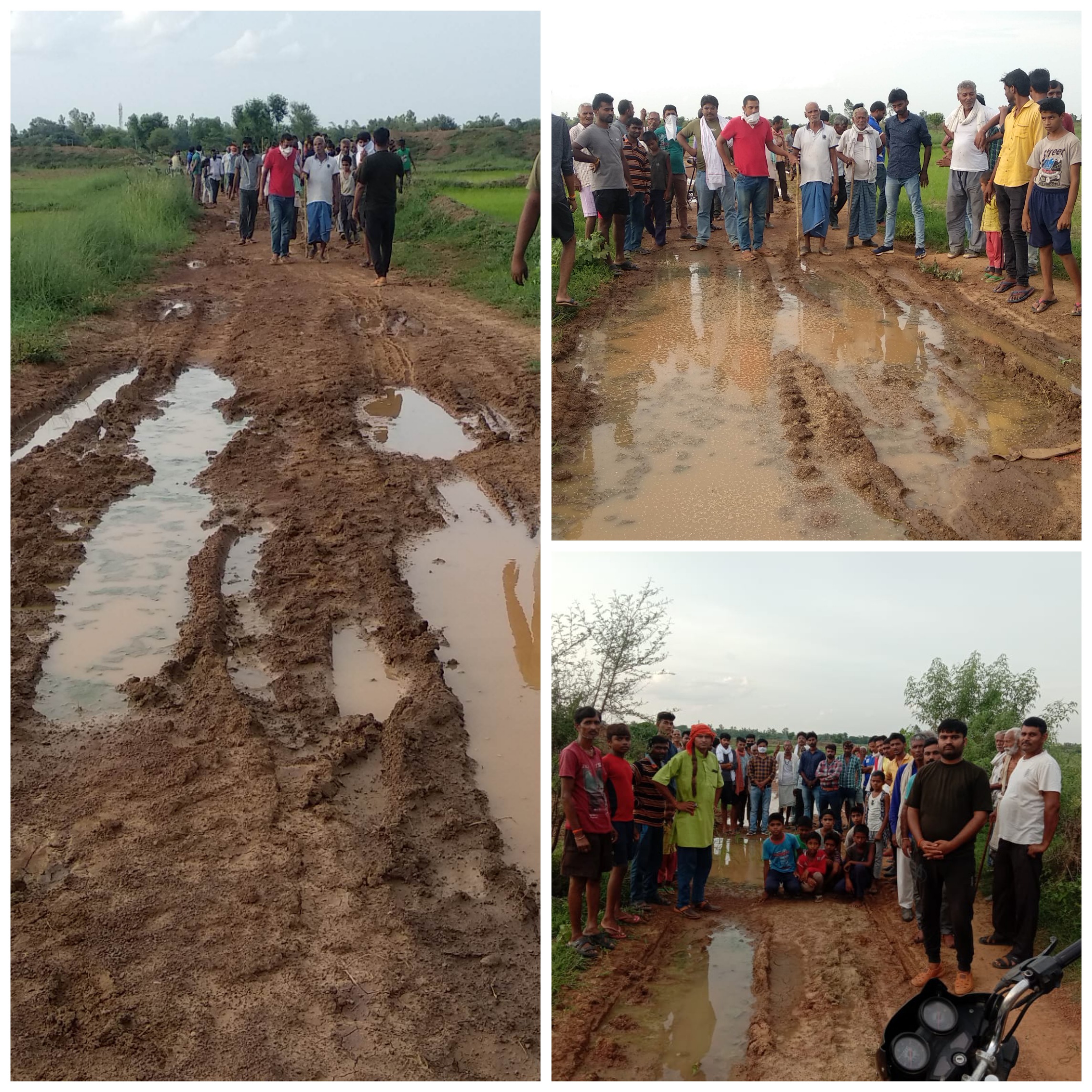 एकबार फिर ग्रामीण हुए लामबंद, कहा अब शिवराज सिंह पीडब्ल्यूडी सड़क पर करें धान की बोवनी